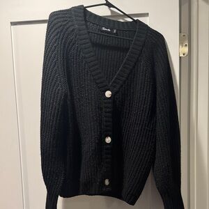 Black Button-Up Women's Sweater